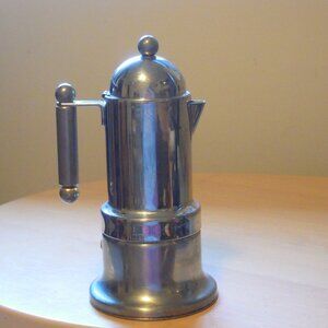 Vintage INOX Italy Gold Stainless Moka Coffee Espresso Maker 18/10 TZ